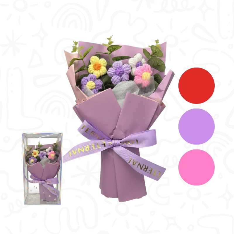 Set de Flores Tejidas en Crochet – Tamaño Grande