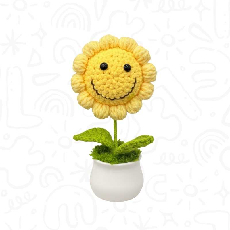 Planta Tejida en Crochet – Flores y Girasoles Decorativos