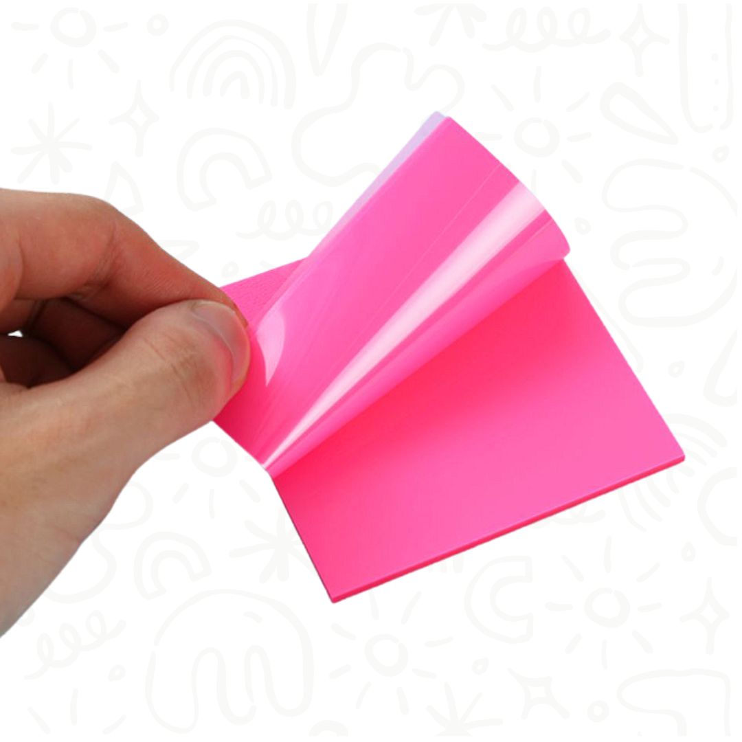 TACO DE NOTAS X 50 HOJAS TRANSPARENTES PLÁSTICAS CON ADHESIVO
