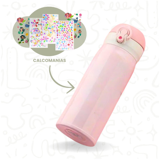 TERMO METALICO CON CALCOMANIAS PARA PERSONALIZAR, MODELO SIRENA