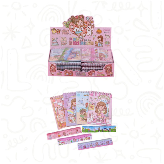 SET KAWAII CON AGENDA, REGLA Y SEPARADOR