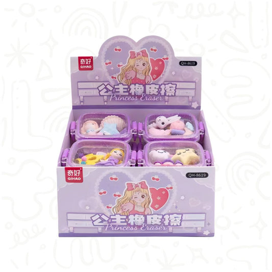 SET DE BORRADORES CON EMPAQUE EN CAJA, DISEÑO DE PRINCESAS