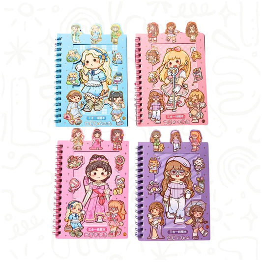AGENDA KAWAII CON STICKERS Y LLAVERO
