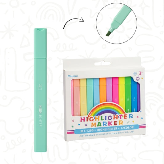Set de Resaltadores Pastel x12 – Colores Surtidos