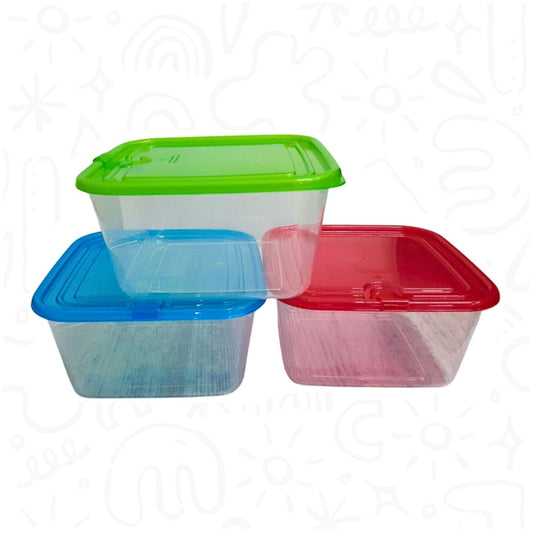 SET DE CONTENEDORES HERMÉTICOS CON ESCAPE DE AIRE X3 COLORES