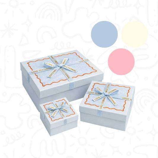 Set de Cajas de Regalo x3 con Escarcha Decorativa